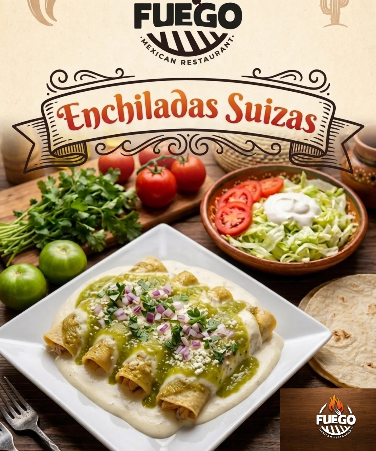 Fuego enchiladas suizas